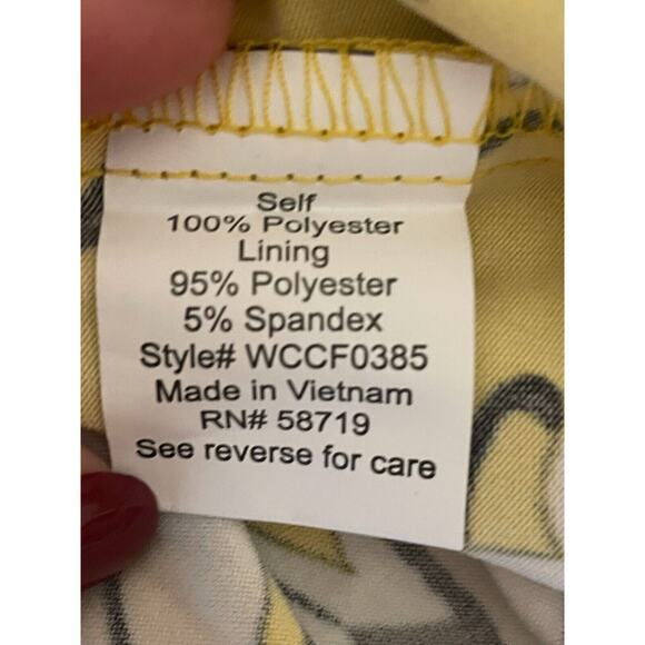 NY Collection Womens Floral Print Ruffle V-Neck Sheer Tank Dress Size 3X Yellow - Picture 7 of 8